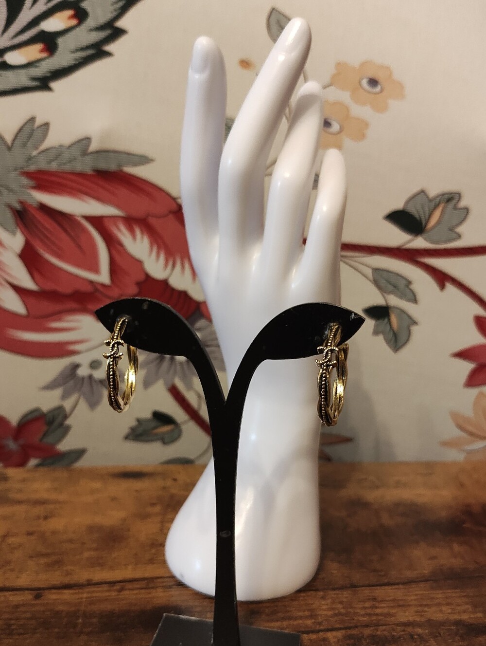 Copper Gold Hoop Designer Dangle Earrings